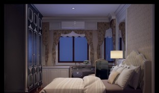 3 D perspective ห้องนอน ตกแต่งภายในบ้าน เศรษฐสิริ