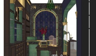 3 D perspective ตกแต่งร้านสไตล์อียิปต์ ตกแต่งร้านสไตล์อียิปต์