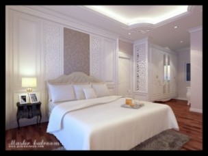 3 D perspective ห้องนอน ตกแต่งภายในบ้าน เศรษฐสิริ